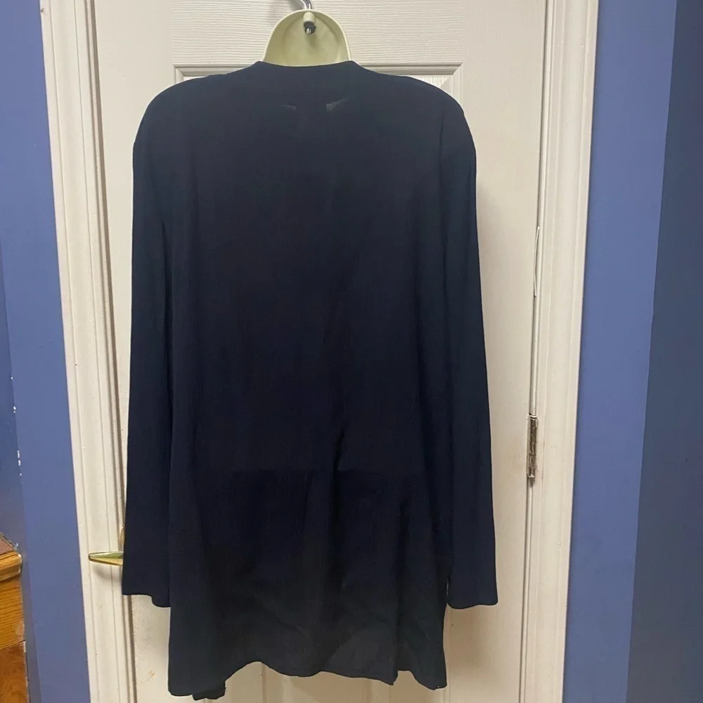 Jaclyn Smith Women's Blue Cardigan Sz large one Button Front Long Sleeve